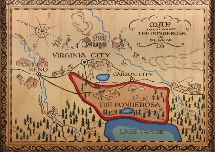 

Bonanza в жёлтая ранчо карта фильм Печать на холсте искусство стены для Гостиная Украшения в спальню