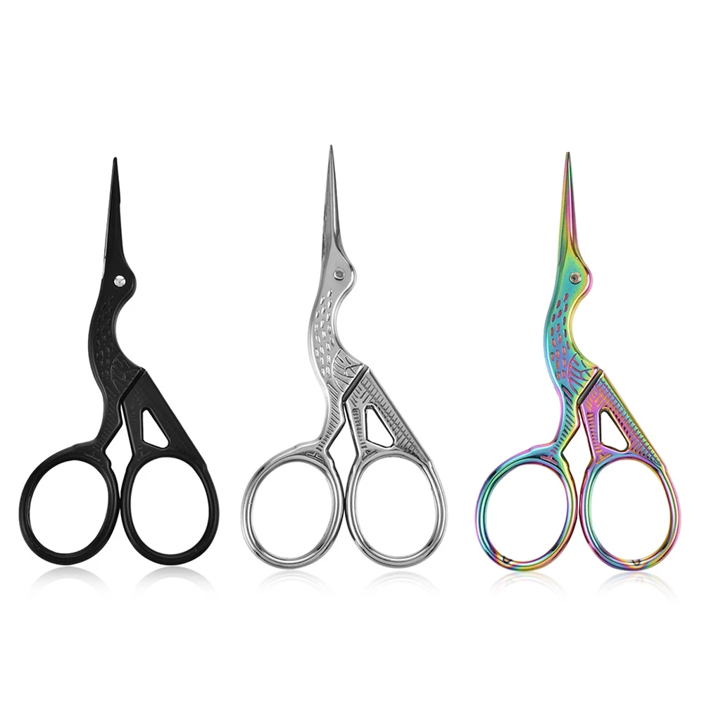 

1Pcs Beauty Round Head Eyelashes Eyebrow Trimming Scissor Colorful Antique Stainless Steel Tool Makeup Embroidery Scissor