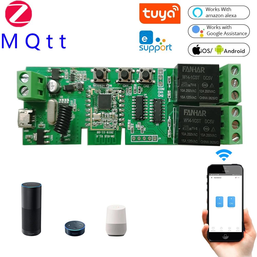 2CH DC5-32v Ewelink реле ZigBee модуль дистанционного Управление светильник переключатель Вики Alexa Google Home Sonoff/Tuya шлюз мост MQTT - изображение