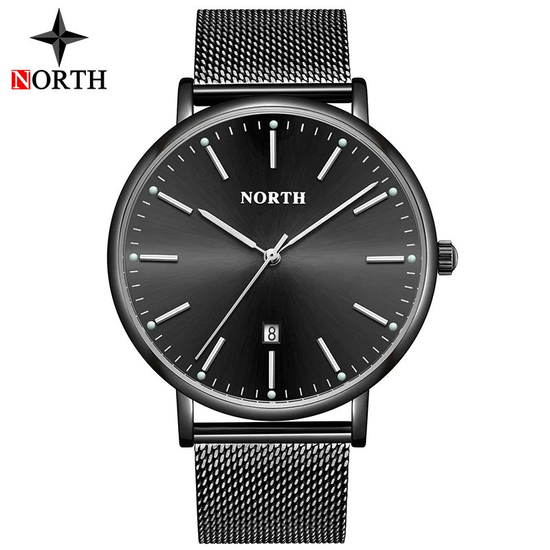 Часы наручные NORTH Fashion Мужские кварцевые роскошные брендовые водонепроницаемые