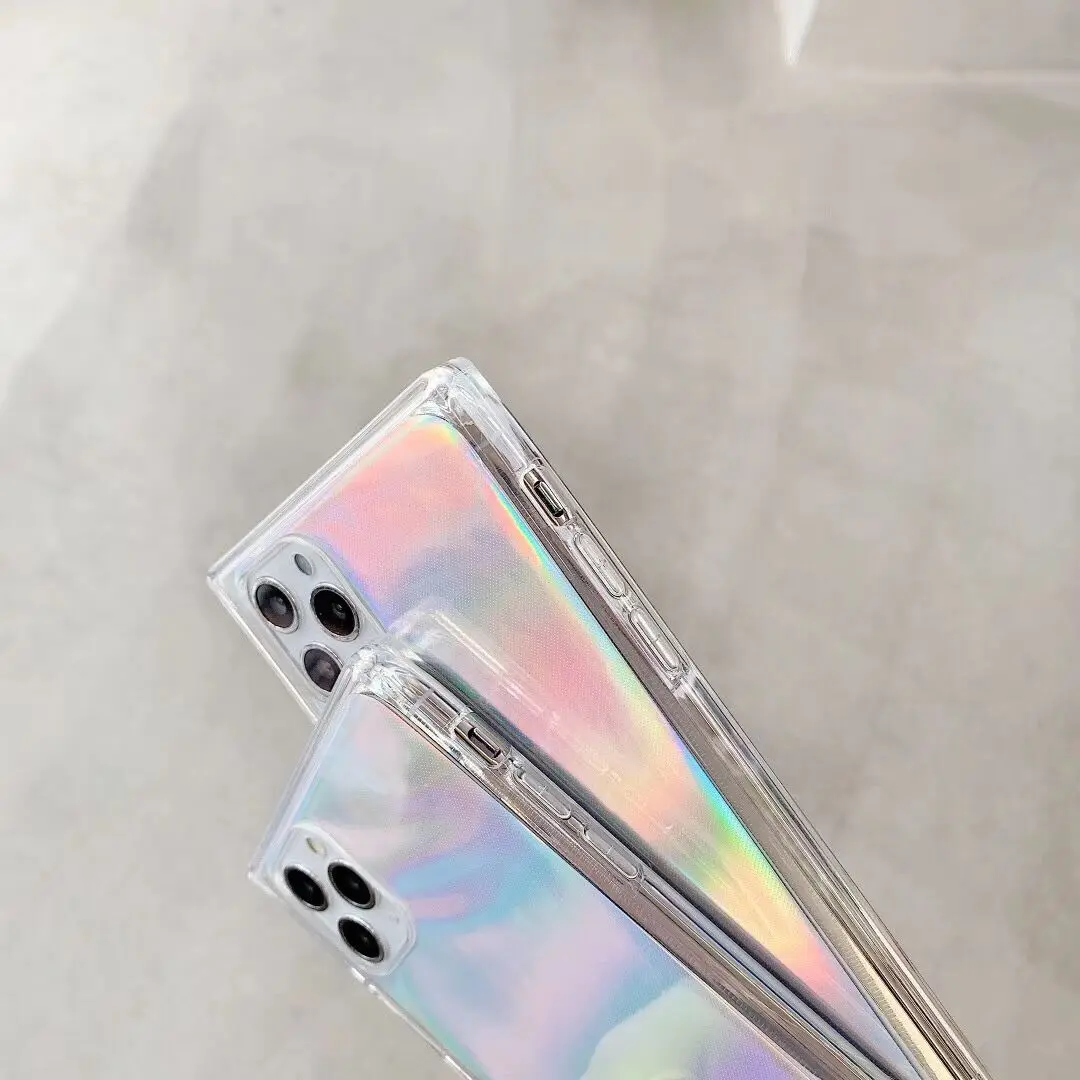 

Colorful Square Laser Cardboard Suitable for Iphone11PRO Mobile Phone Shell 12 Max Apple 7/8plus Anti-drop XR Protective Cover