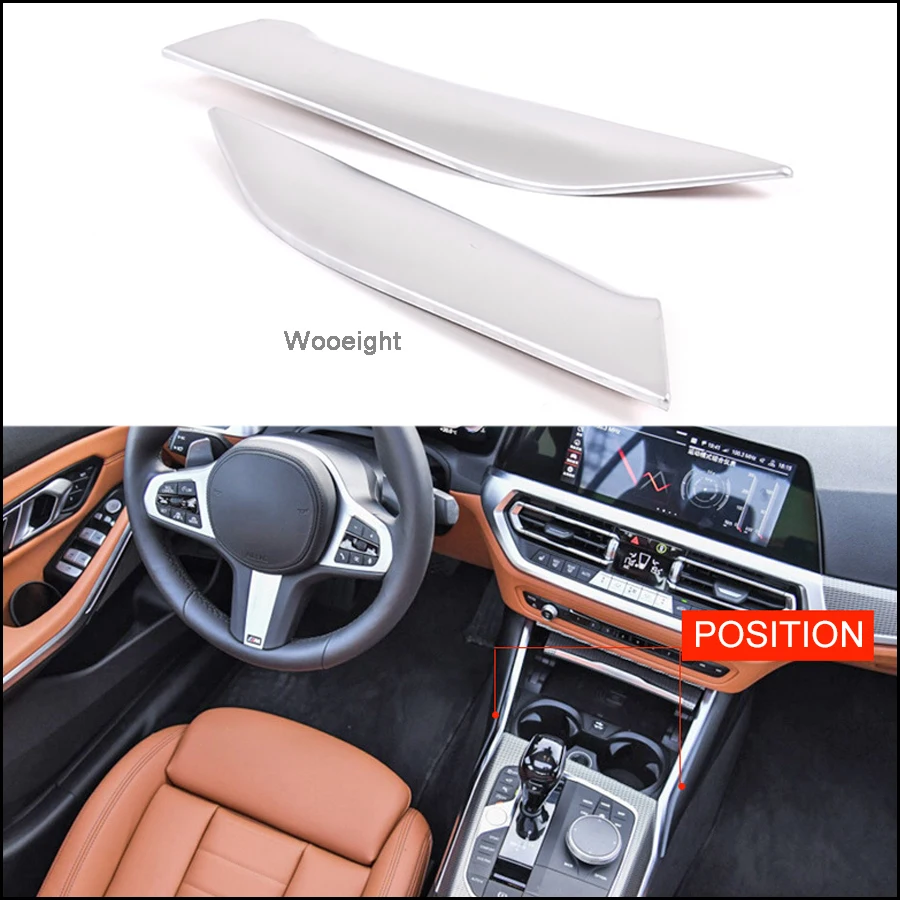 Wooeight 2Pcs Car Interior Center Control Gear Shift Panel Side Cover Sticker Trim Decoration Fit For BMW 3 Series 2020 | Автомобили и