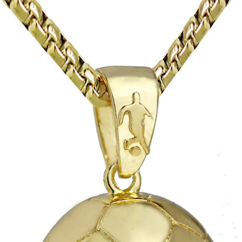 Ожерелье с футбольной подвеской Мужская цепь из нержавеющей стали футбольный