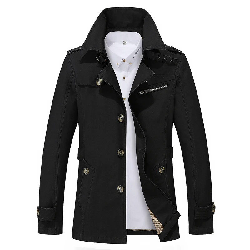

2021 Mens Autumn Business Casual Jacket male Outdoor long lapel Windbreaker Lightweight Jackets men's Trench Coat brand Clothing