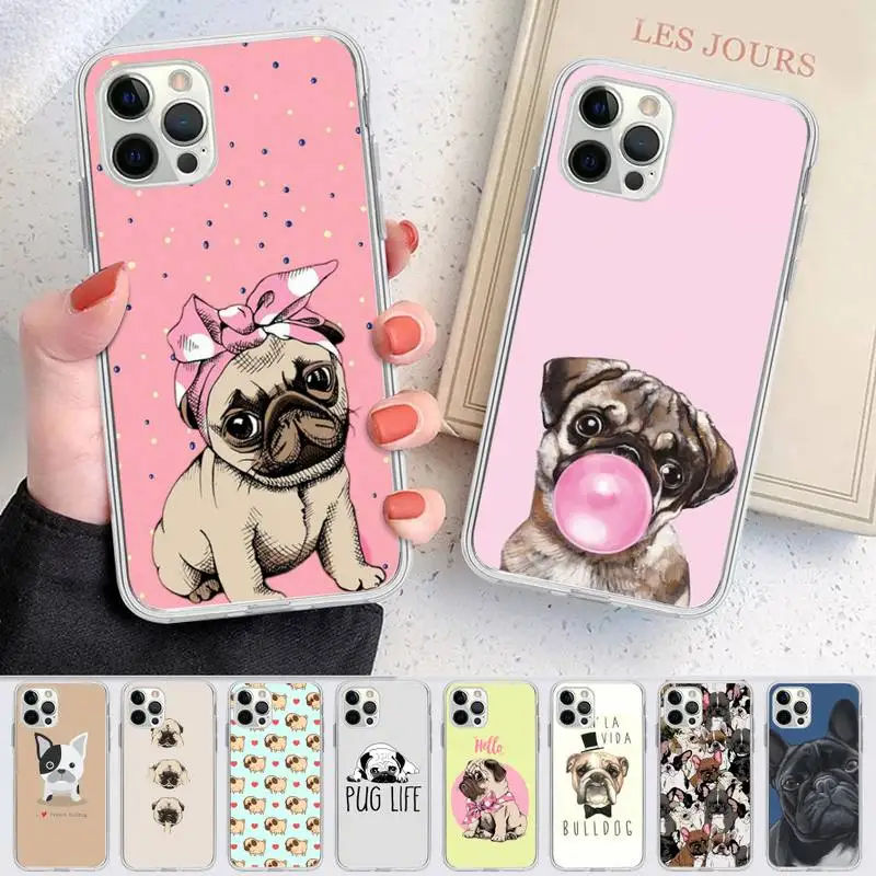 

Cute Pug French Bulldog Phone Case for iPhone 11 12 13 mini pro XS MAX 8 7 6 6S Plus X 5S SE 2020 XR case