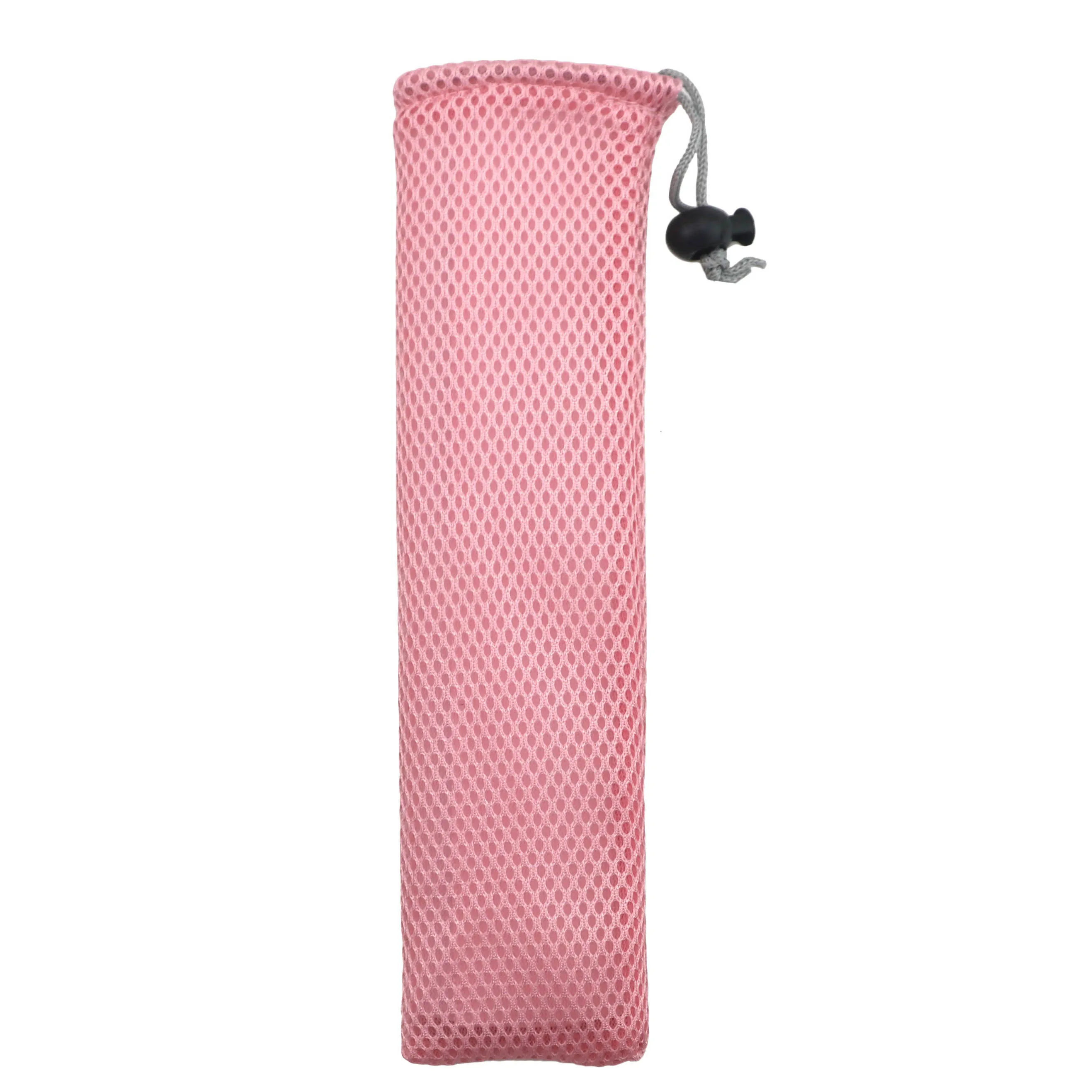 1Pcs Pink Mesh Bag 1 шт. металлическая соломинка, сумки, портативная посуда, сумка, пригодный для питья, солома из нержавеющей стали, сумка для хранения соломы, палочки для еды, мешок для ложки - Цвет: 1Pcs Pink Mesh Bag