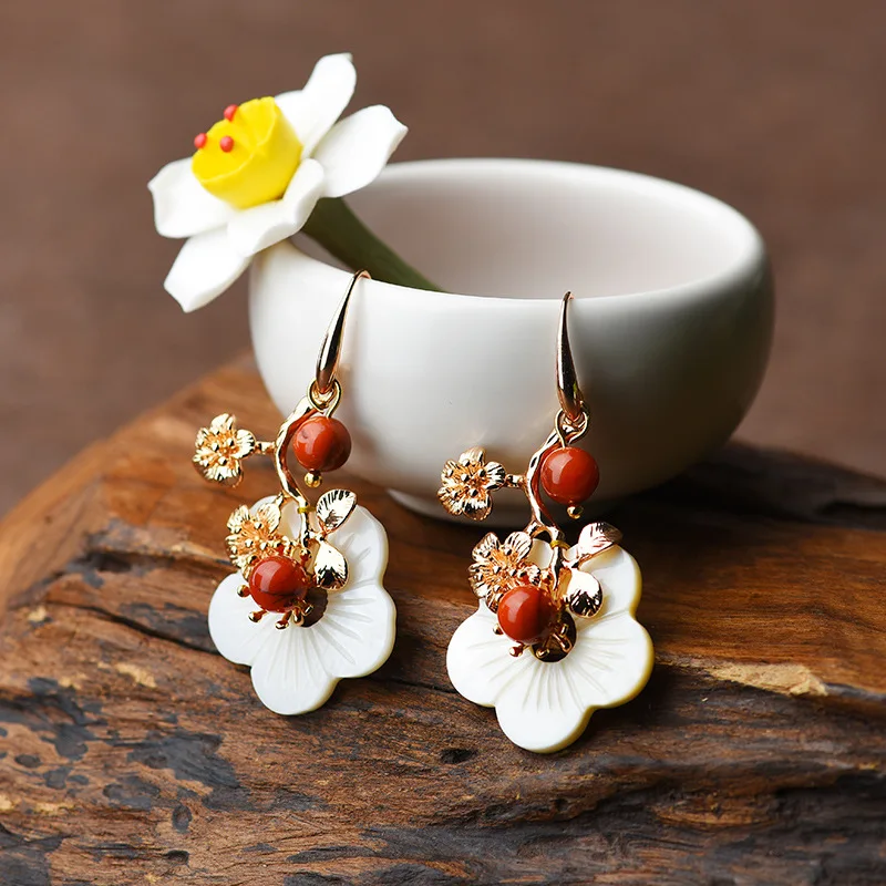 MYWINY новые оригинальные Модные Винтажные серьги с ракушками и цветами из