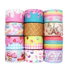 Ленты корсажные для бантов, 10 ярдов, 1,5 дюйма (38 мм), для торта, с радужным принтом, для рукоделия, Y19082302