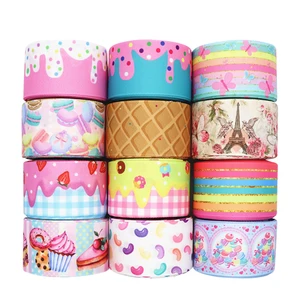 Ленты корсажные для бантов, 10 ярдов, 1,5 дюйма (38 мм), для торта, с радужным принтом, для рукоделия, Y19082302