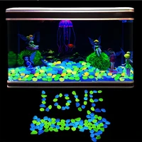 100pcs glow in the dark artificial luminous pebbles stone aquarium fish tank decoration accessories fish aquatic pet supplies