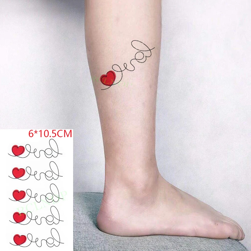 

Водостойкая Временная тату-наклейка ins Love lines сексуальный милый боди-арт флэш-тату искусственная тату для женщин и мужчин