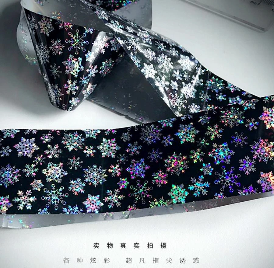 Наклейки для ногтей 500 шт. цветные Слайдеры дизайна снежинок полировка фольгой