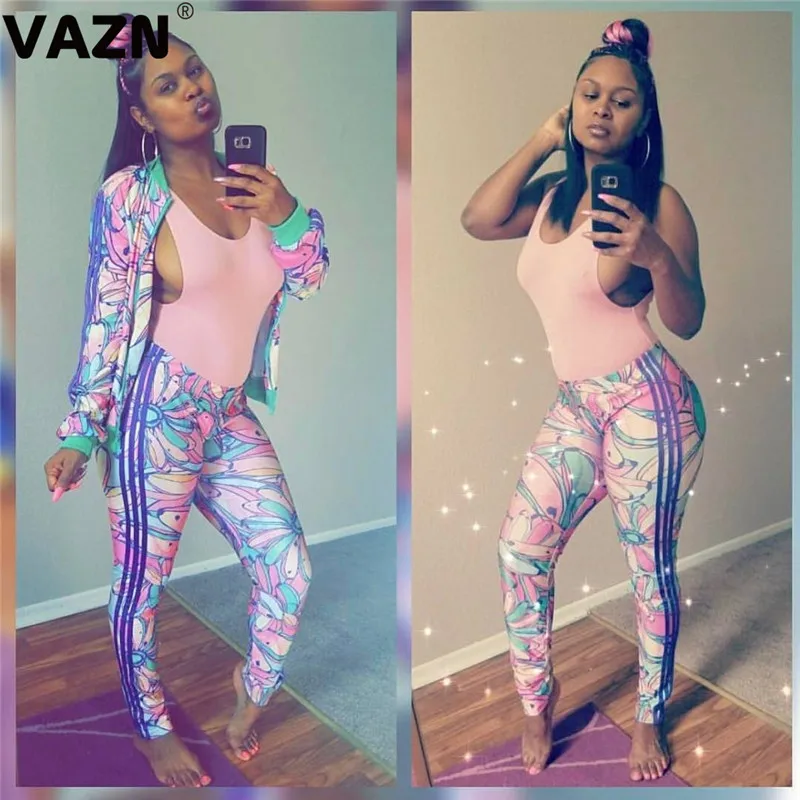 VAZN GOD18125 новый продукт 2019 летние сексуальные леди комплект из 2 предметов синий