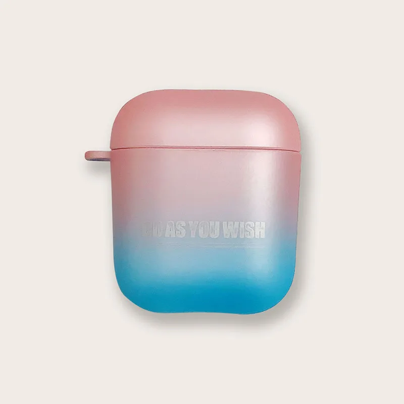 Градиентный цветной защитный чехол airpods жесткая наклейка беспроводная bluetooth