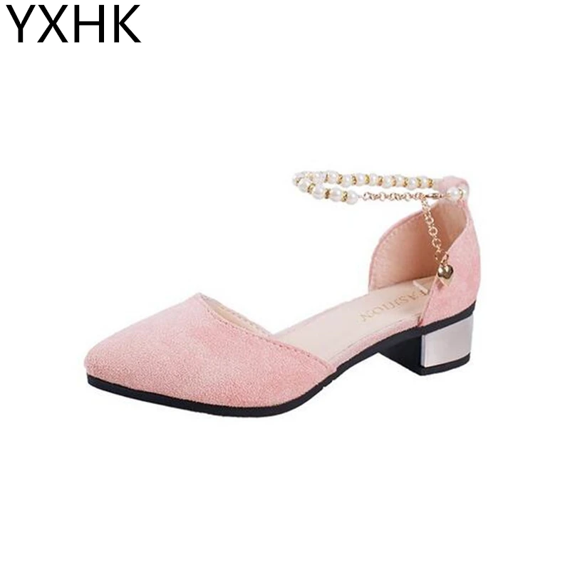 YXHK/Новинка модная замшевая обувь с пряжкой и жемчугом Женская Удобная