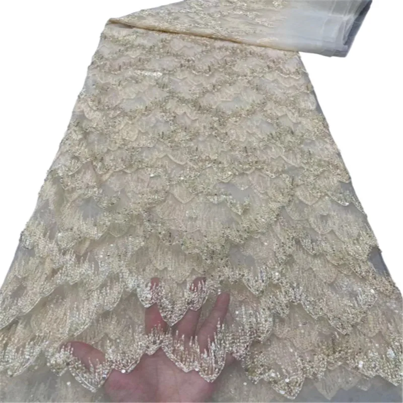 Новейшая белая африканская кружевная ткань для свадебных платьев нигерийская
