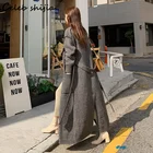 Кардиган женский шерстяной, с регулируемой талией, длинный, теплый, элегантный, на осень и зиму, 2021