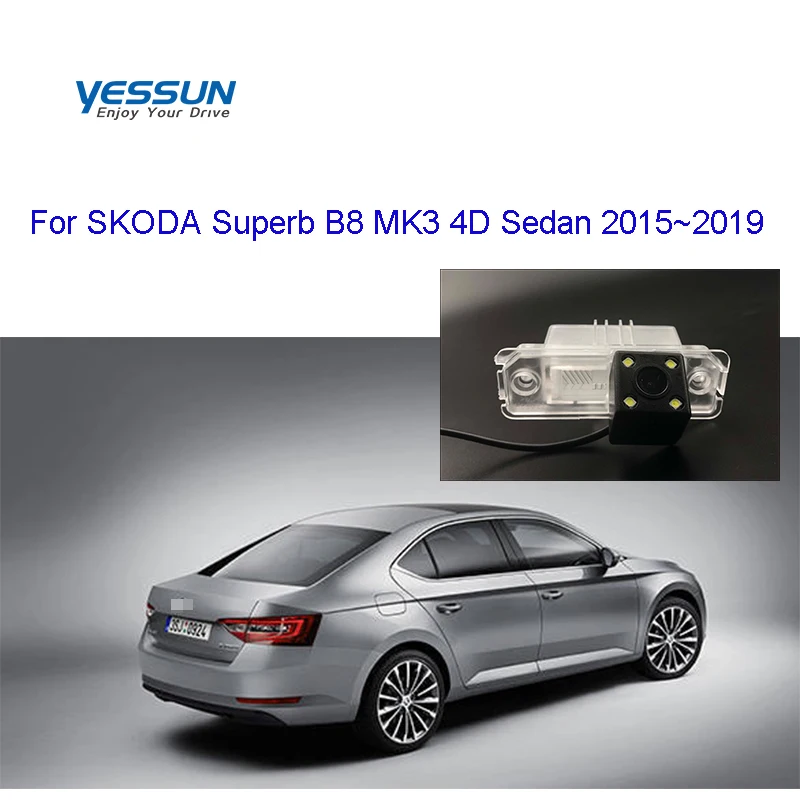 

Yessun Car Rear View Camera HD Night Vision Reverse Camera IP67 DC 12V For SKODA Superb B8 MK3 4D Sedan 2015~2019