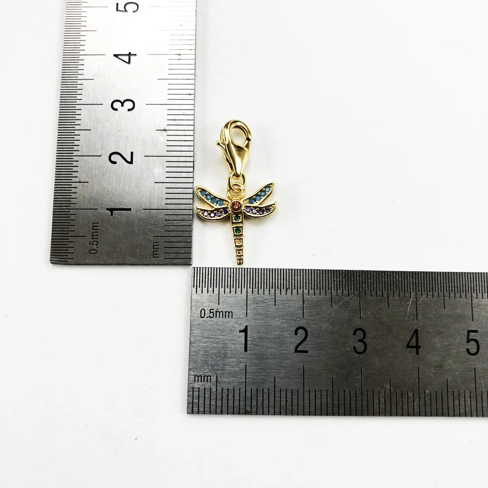 Голубая подвеска Драконфлай из золота для создания ювелирных изделий, аксессуаров из 925 стерлингового серебра с кубическим цирконием, подходит для браслетов и ожерелий, женщин и мужчин в подарок.
