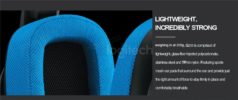 Оригинальные Игровые наушники logitech G233 Conpatible с ПК/PS4/смартфонами и накладками гарнитура с проводным управлением для всех геймеров Microph