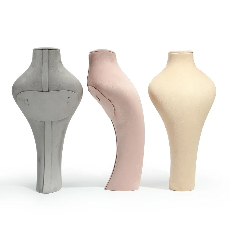 Factory direct sales model display rack neck necklace display rack Suede multi-color window display jewelry props