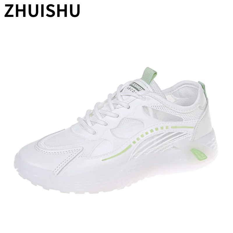 

2021 Summer Outdoor Breathable Mesh Casual Shoes Fashion Comfortable Platform Lace-up Women's Vulcanized Shoes Chunky Sneakers