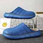 Тапочки мужские зимние меховые, Эва удобные водонепроницаемые теплые, на платформе, плоская подошва, для дома