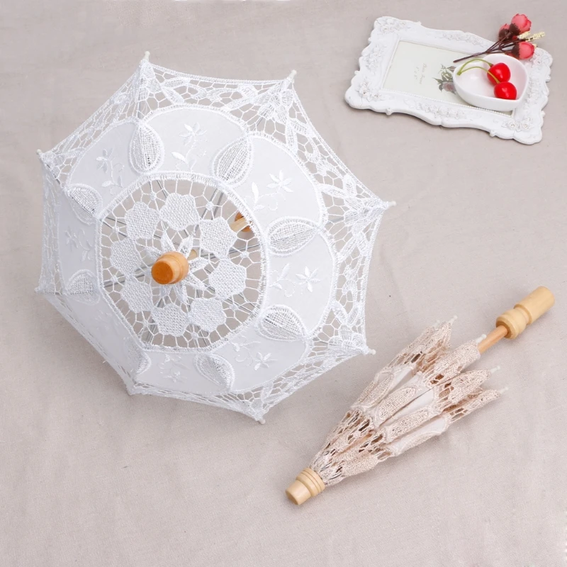 

40JC Newborn Baby Photography Props Lace Umbrella Infant Shooting Photo Prop