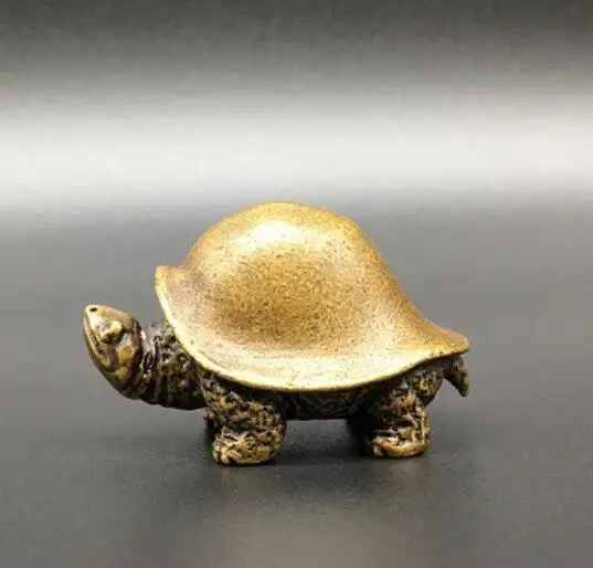 

Китайская маленькая статуя черепахи из чистой латуни