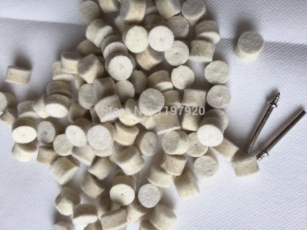 Полировальное круглое колесо Fixmee 100pc 13 мм из шерстяного войлока с 2 хвостовиками