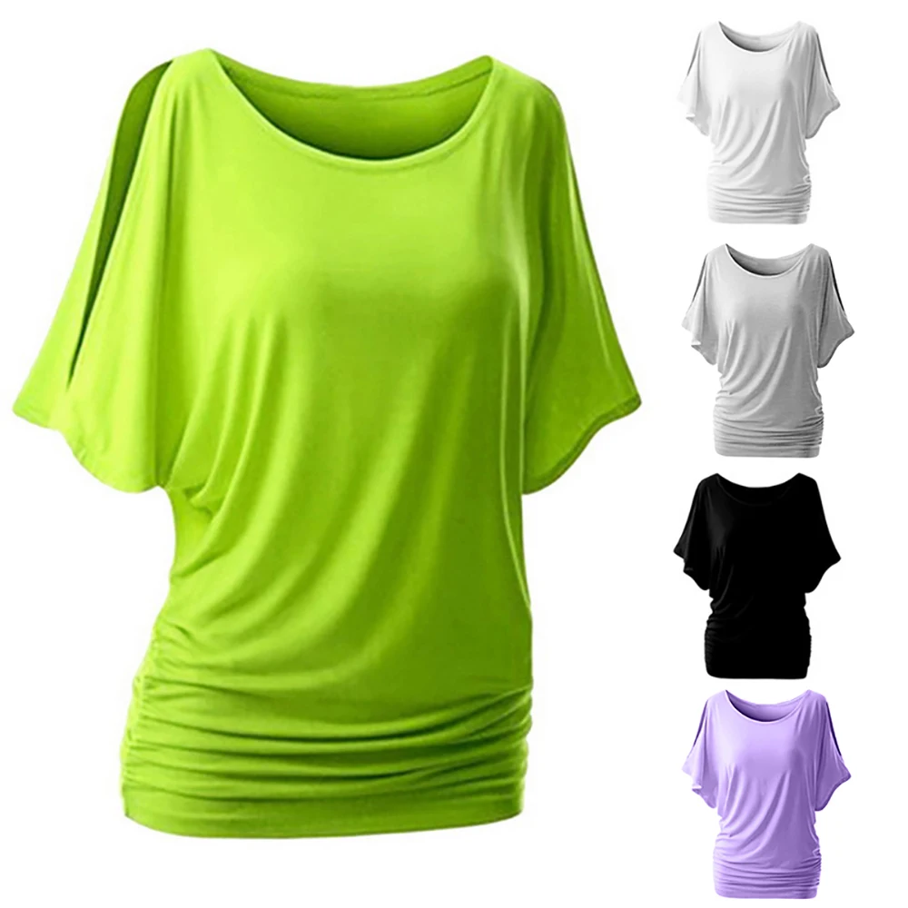 LOOZYKIT, 5XL размера плюс, Женская Повседневная летняя футболка,, короткий рукав, холодное плечо, перо, принт, топы, футболка, женская, Camisetas