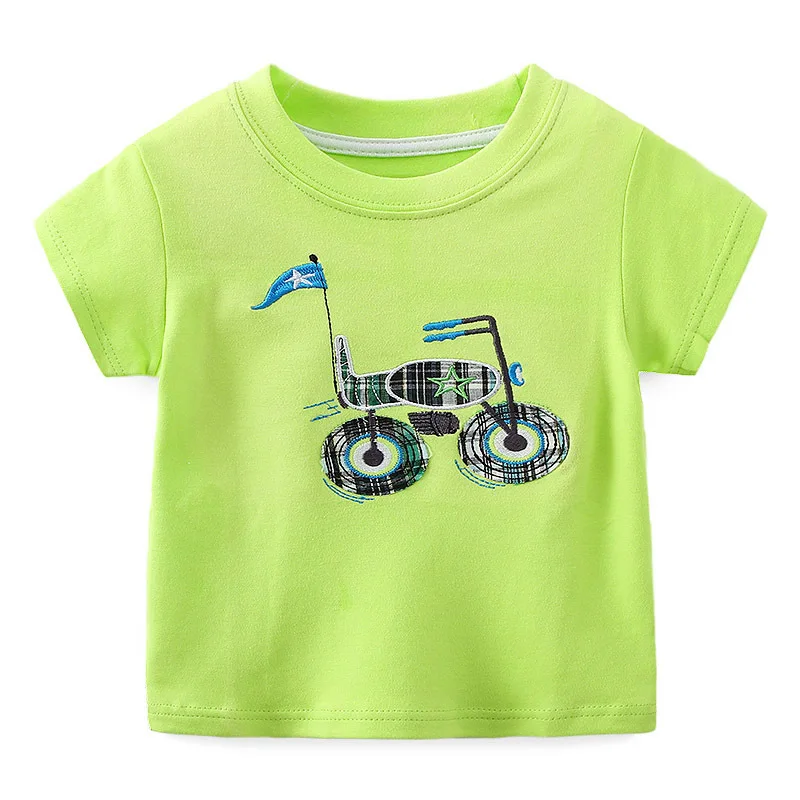 Jumpingbaby/ г. Футболка для мальчиков; Детские футболки; летние топы; футболки для девочек; koszulka Tracktor koszulki meskie roupa menina Enfant