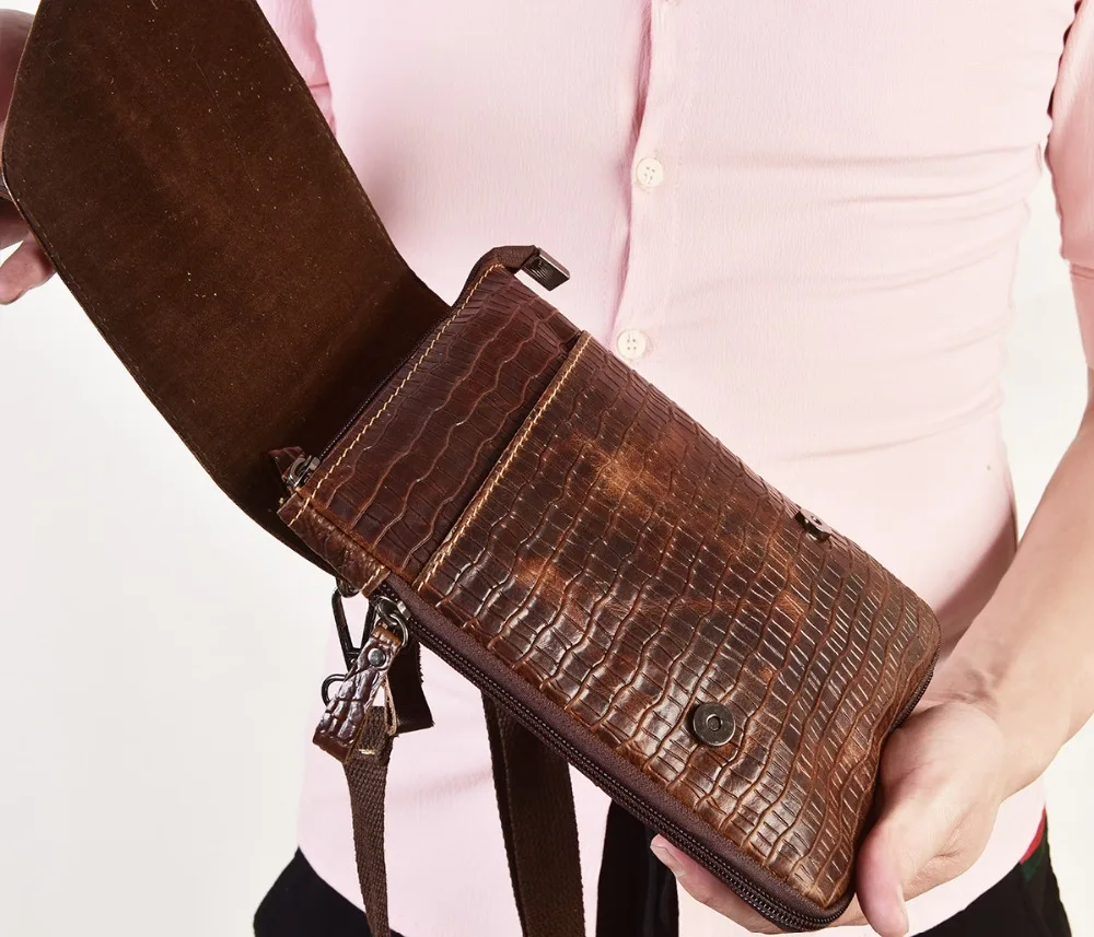 

Men Crossbody Bags Oil Wax Cowhide Shoulder Bags Genuine Leather Bags Luxury Retro Handbags