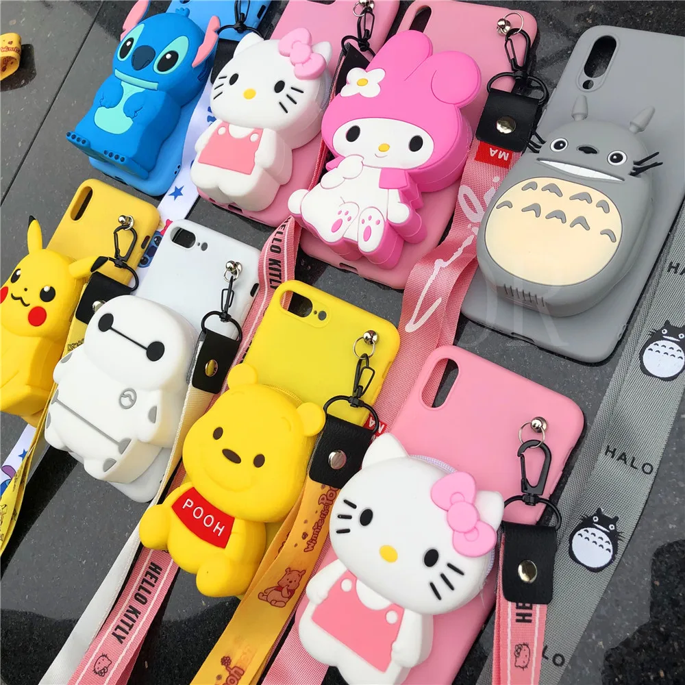 3D мультфильм Мелодия Медведь Сумочка с Тоторо Силиконовый ТПУ для телефона чехол