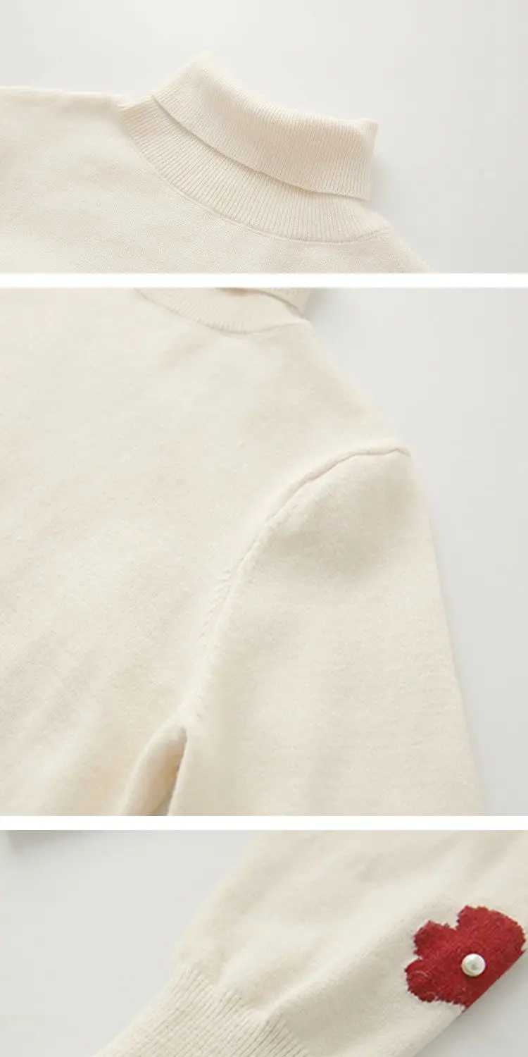 

2020 New Autumn Winter Women Knitted Sweaters Pullovers Turtleneck Long Sleeve Solid Slim Elastic Floral Sweater Female