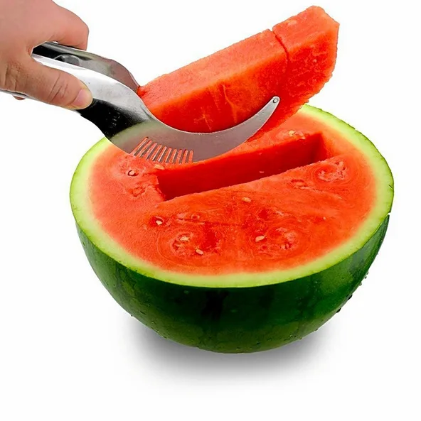 Stainless Steel Watermelon Slicer Fruit Knife Cutter And Ice Cream Ballers Melon Scoop Double Size Spoon Set Kitchen Tools | Дом и сад