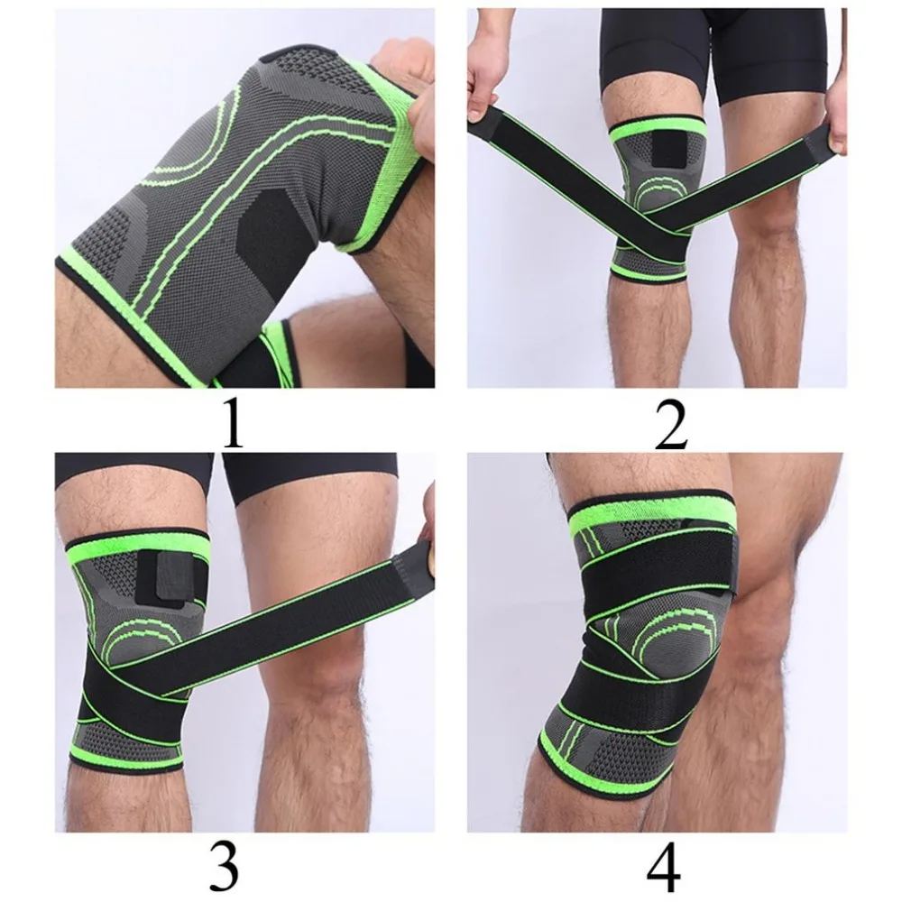 3D Pressurized Fitness Bandage Knee Support Brace Elastic Nylon Sports Compression Pad Sleeve Health Care | Красота и здоровье