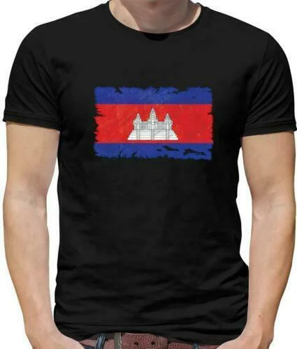 

Cambodia Flag Mens T-Shirt-Phnom Penh-Country-Travel-Flags - Asia