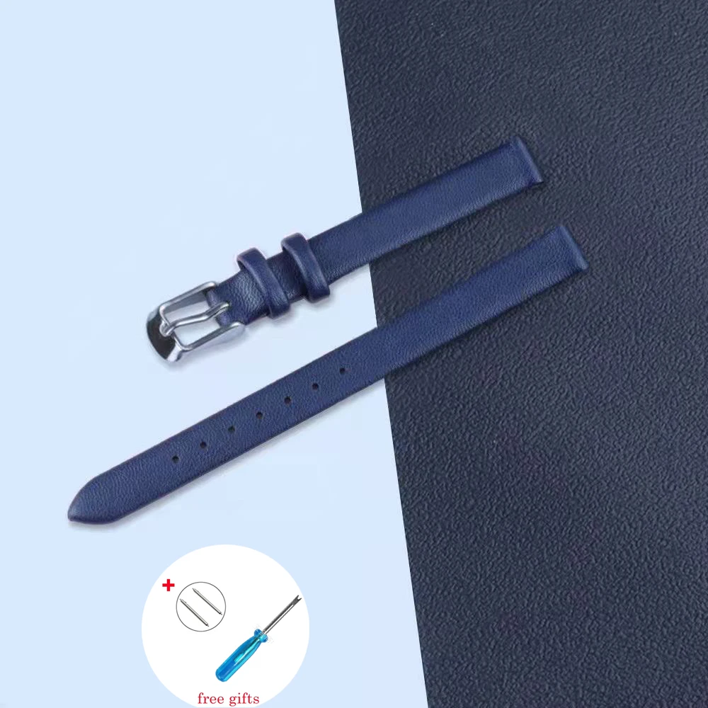 Soft Watch Belt Band Accessories for Ladies Men Student 8mm 10mm 12mm 14mm 16mm 18mm 20mm 22mm Genuine Leather Strap with Tool
