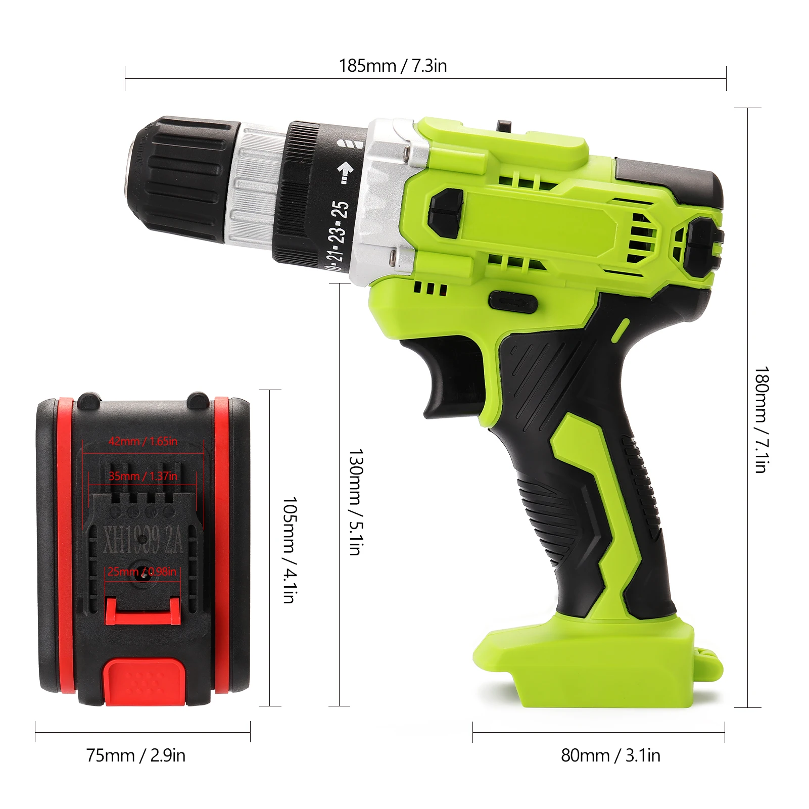 

21V Electric Cordless Drill with 1pc/2pc High-power Lithium Battery Wireless Rechargeable Hand Drills Home DIY Electric Power