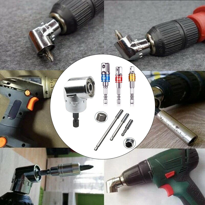 

7x Right Angle Adapter Drill Bit Set Tools Equipment Workshop Tools Accessories