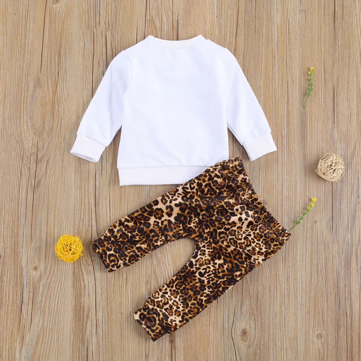 

Newborn Baby Girls Clothes Set Infant Long Sleeve Letter Print Sweatshirts Tops + Leopard Print Pants Autumn Winter Outfits 2020