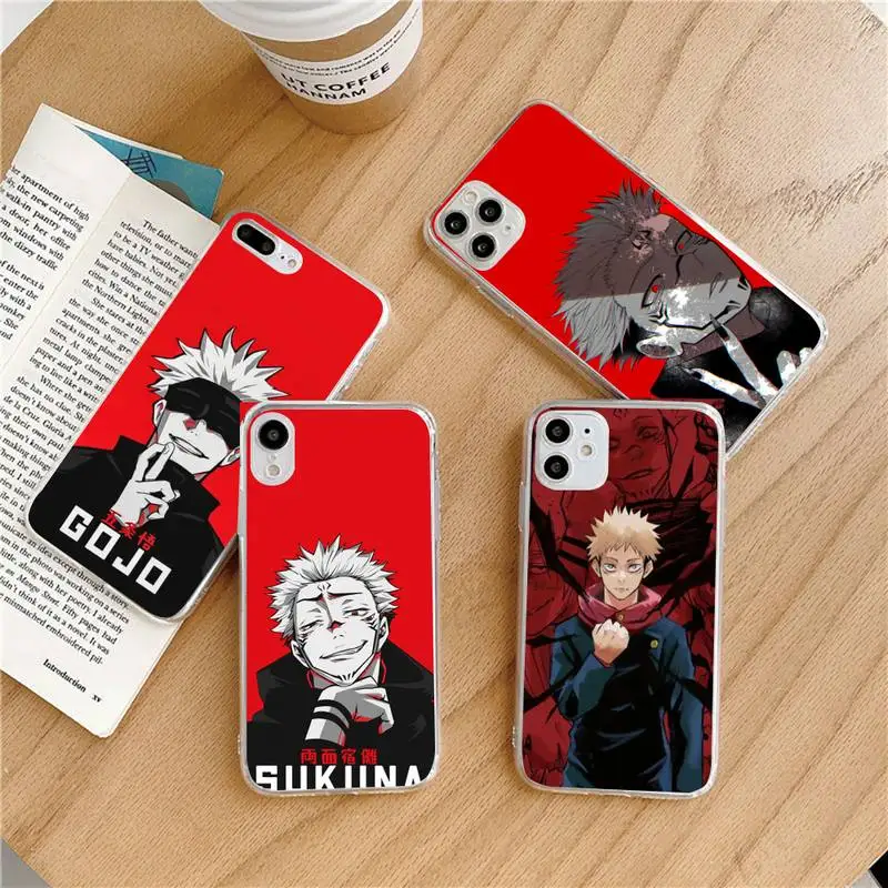 

Jujutsu Kaisen Gojou Satoru anime Phone Case Transparent soft For iphone 12 11 13 7 8 6 s plus x xs xr pro max mini