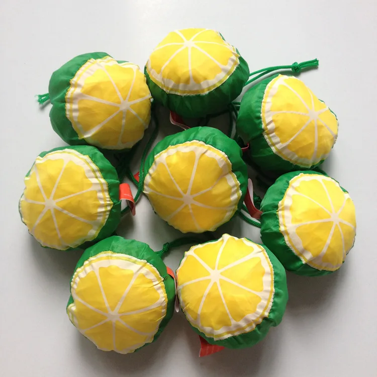 

Customized Polyester Folded Shopping Bag Lemon Environmental Protection Folding Hand Bag Lemon Advertising Gift Bag