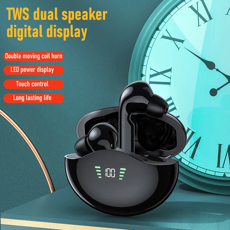 

TWS-наушники T12P с поддержкой Bluetooth и сенсорным управлением, 390 мАч