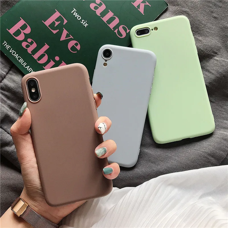 Яркие цвета чехол для iPhone 6 6S 7 8 Plus 5 5S SE модный простой мягкий силиконовый из ТПУ X XR