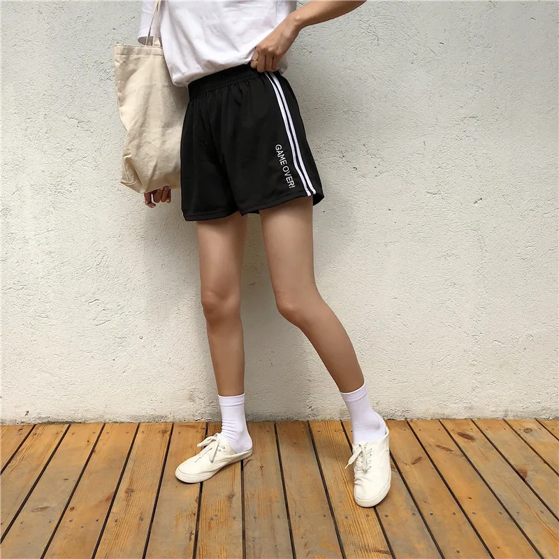 

Summer Vintage High Waist Sport Shorts for Women Running with Pockets Harajuku Bicycle Skateboard Shorts Pantalones Cortos