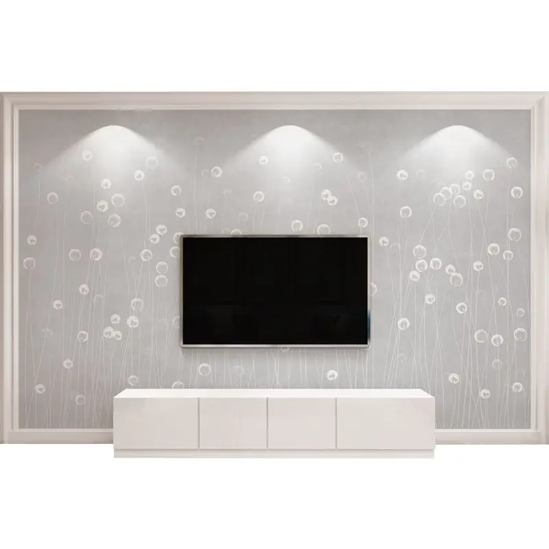 TV background wall mural simple modern living room decoration film and television bedroom dandelion 3D Wallpaper Waterproof |