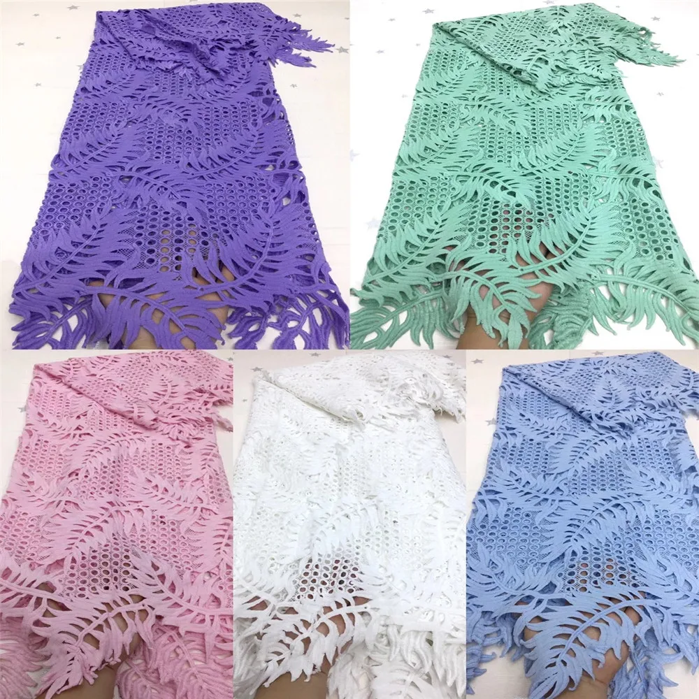 

Cord Lace Dress Styles Aso Ebi Guipure Fabric Cotton Chemical Water Soluble Guipure High Quality Style For Dress