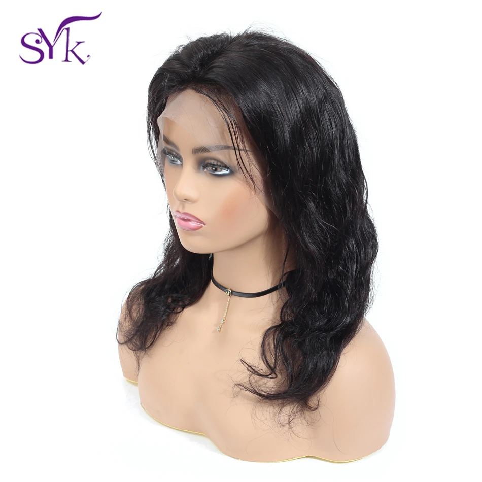 SYK волосы объемные волнистые кружевные передние человеческие парики 13 × 4 150%